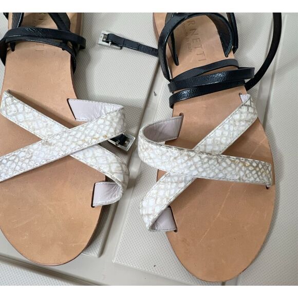 Cornetti Revolve Snakeskin Ankle Wrap Sandals Size 38 Leather - Picture 2 of 6